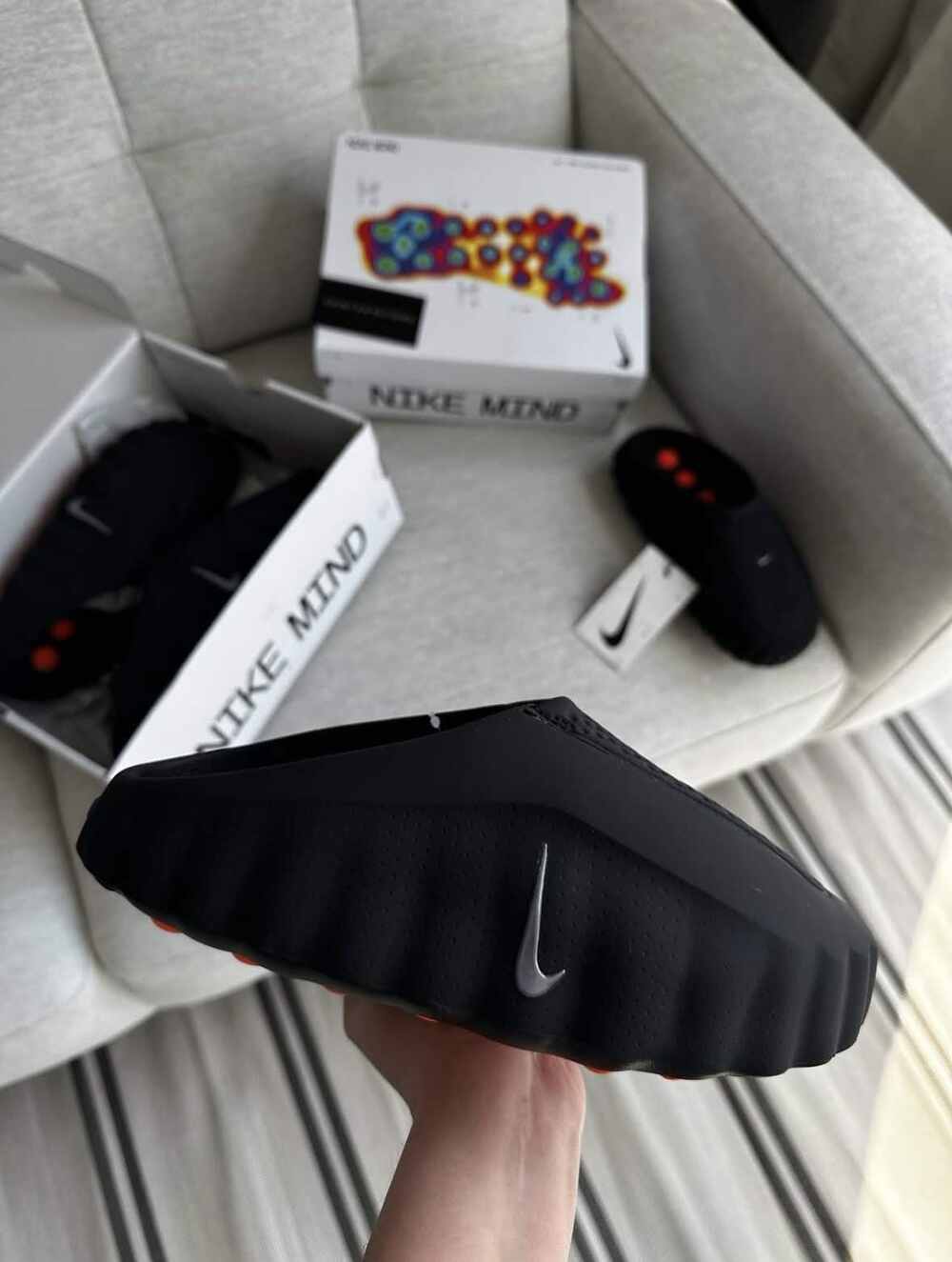 New - Nike Mind 001 Slide “Black Chrome” - Picture 5 of 7